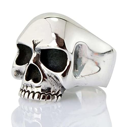 Bikerringshop Sterling Silver Skull Ring Inspired by Keith Richards Size 12