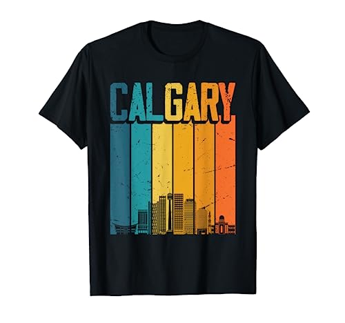 Calgary Canada Retro Vintage Sunset Skyline Calgary T-Shirt