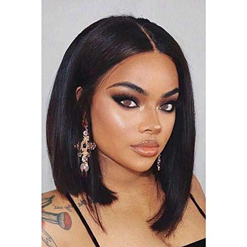 Tereshar Short Bob Wigs for Women Black Straight Synthetic Hair Women's Costume Wigs Short Bob Wigs for Daily Cosplay Party Halloween Use (12 inche)