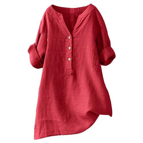 Linen Tunics for Women 3/4 Sleeve T Shirts Plus Size Casual Blouses V Neck Long Sleeve Dressy Summer Tops My Orders Placed Recently by me