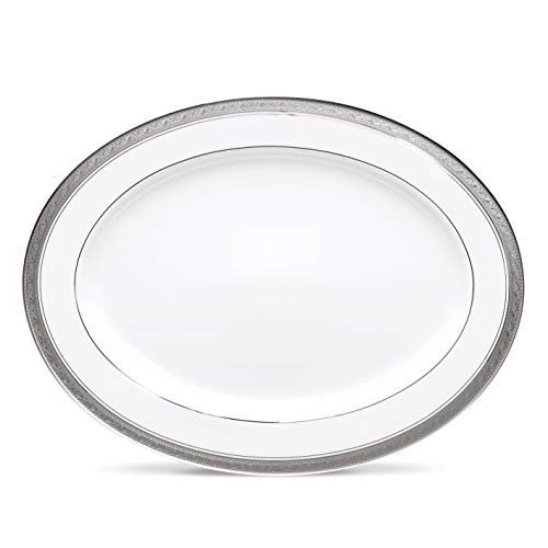 Noritake Crestwood Platinum 14-Inch Medium Oval Serving Platter