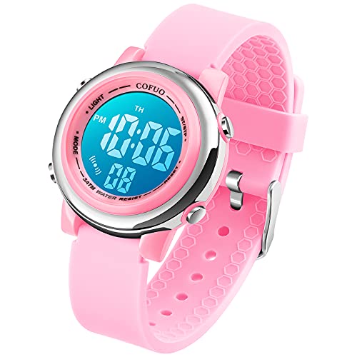cofuo Kids Digital Sport Waterproof Watch for Girls Boys, Kid Sports Outdoor LED Electrical Watches with Luminous Alarm Stopwatch Child Wristwatch 3-12 Years