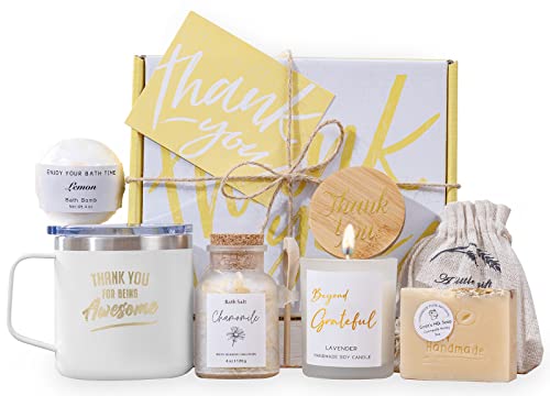 Thank You Gifts for Women Christmas Gifts Spa Thoughtful Unique Gift Basket for Coworkers Nurse Friends Men Boss Employee Secretary Hostess Teacher Mom Her Appreciation Gift Boxes Coffee Mug