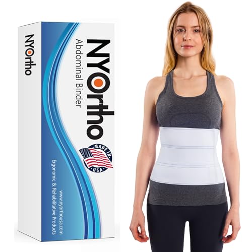 NYOrtho Abdominal Binder Lower Waist Support Belt - Compression Wrap for Men and Women MADE IN USA (30' - 45') 3 Panel - 9'