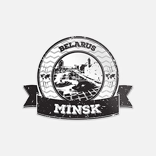 Minsk Belarus Grunge Rubber Stamp Travel Vinyl Sticker Decal
