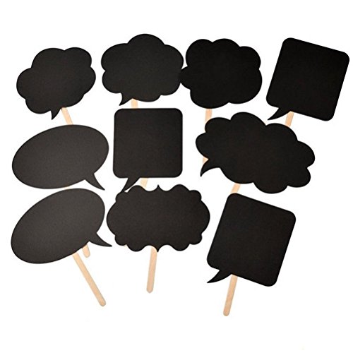 HuanX35 Photo Booth Kit,Writable Black Card Board Photographing Props Party Favor(10pcs Different Shapes), style 1#