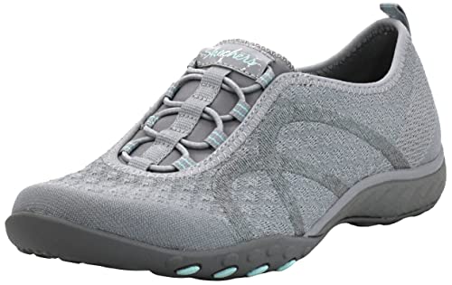 Skechers Sport Women's Breathe Easy Fortune Fashion Sneaker,Grey Knit,9.5 M US