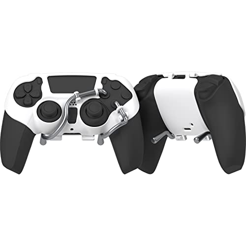 EXknight Leverback FPS Mechanical Paddles Attachment, Back Buttons Gaming Paddles for PS5 Controller (White)