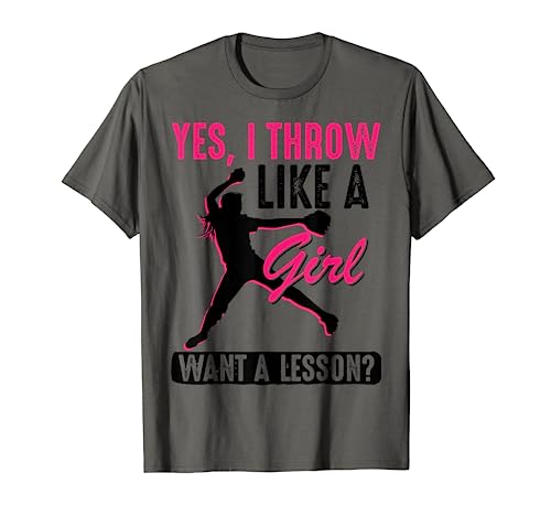 Yes, I Throw Like A Girl | Cool Pitchers Funny Softball Gift T-Shirt