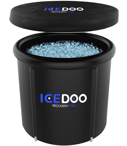 Susbie 30''H Large Portable Ice Bath Tub for Athlete Recovery and Cold Water Therapy - 85 Gal Capacity Durable Nylon Fabric Design