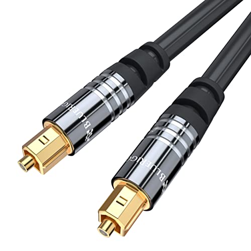 BlueRigger Digital Optical Audio Toslink Cable (6FT, Fiber Optic, Aluminum Shell, 24K Gold-Plated) - Compatible with Home Theatre, Sound Bar, TV, Xbox, Playstation PS5/PS4 – Premium Series