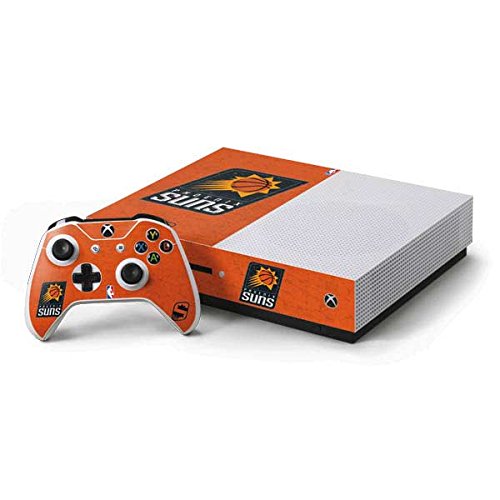 Skinit Decal Gaming Skin Compatible with Xbox One S Console and Controller Bundle - Officially Licensed NBA Phoenix Suns Distressed Design