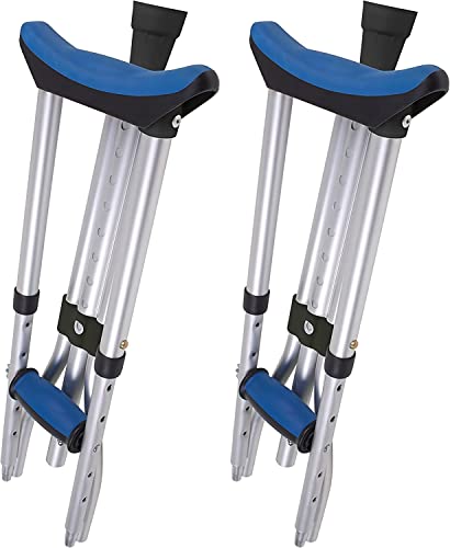 Carex Folding Aluminum Under Arm Crutches - Lightweight Crutches for Adults 4'11' to 6'1', Adult Crutches, 2 Crutches Included, Universal Crutches for Walking