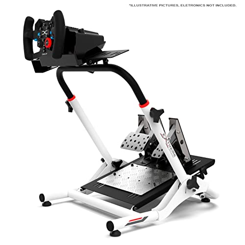 Extreme Sim Racing Wheel Stand Cockpit SGT Racing Simulator - White Edition For Logitech G25, G27, G29, G920, G923 Thrustmaster and Fanatec - WHEEL LOCKS INCLUDED (White)