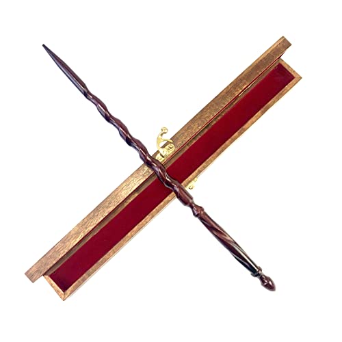 Will O'Wisp's Wand Emporium Witch and Wizard Wand in Real Wooden Display Box Certificate of Authenticity (The Enchanter)