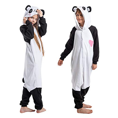 Spooktacular Creations Unisex Child Pajama Plush jumpsuit One Piece Panda Animal Costume (8-10yr) White