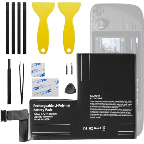 SiWiQU Battery Pack Replacement Compatible with Steam Deck Console, 42Wh High Capacity Internal Battery for Steam Deck Accessories, with Installation Tools Kit [7.7V 5313mAh*2+1400mAh*2 ]