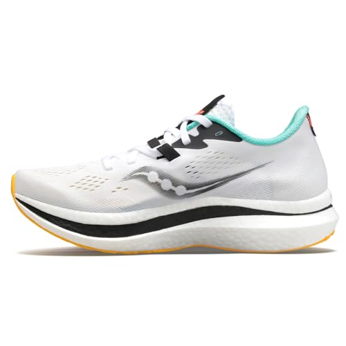 Saucony Women's Endorphin Pro 2 Sneaker, White/Black/Vizi, 11
