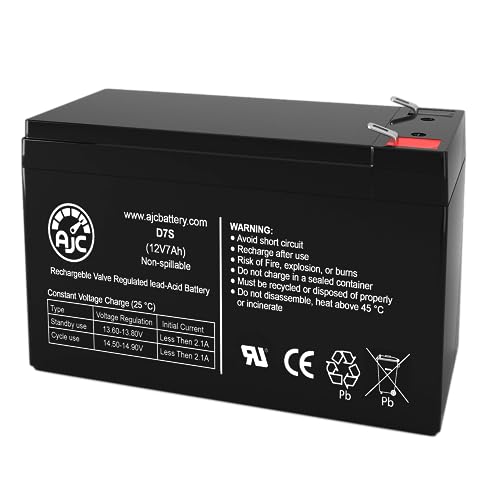 AJC Battery Compatible with Sports Tutor Tennis Tutor Pro Lite 12V 7Ah Tennis Ball Machine Battery