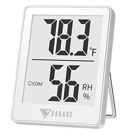DOQAUS Digital Hygrometer Indoor Thermometer Humidity Gauge Room Thermometer with 5s Fast Refresh, Accurate Temperature Humidity Meter for Home, Office, Babyroom, Greenhouse (White)