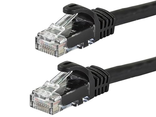 Monoprice Cat6 Ethernet Patch Cable - Snagless RJ45, 24AWG Stranded Pure Bare Copper Wire, 550Mhz, UTP, 10 Feet, Black - Flexboot Series