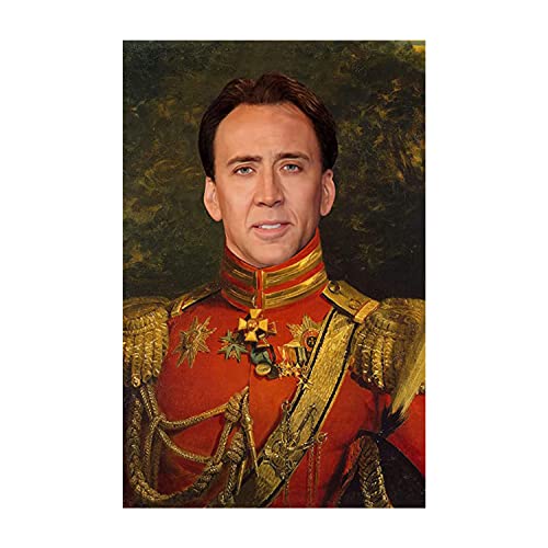 Nicolas Cage Poster - Funny Celebrity Art - Faux Oil Painting Print - Novelty Pop Culture Artwork Gift