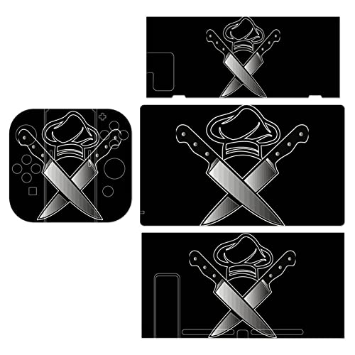 Chef Hat Knives Full Set Protector Sticker Cover for Switch Console and Switch Lite Slim Skin