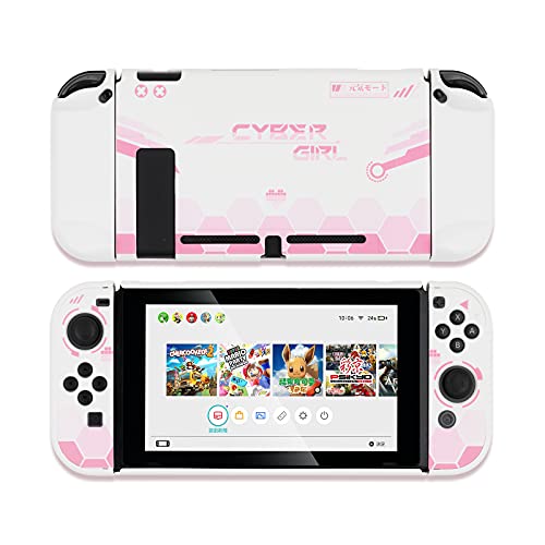 GeekShare Protective Case Slim Cover Case Compatible with Nintendo Switch and Joy Con - Shock-Absorption and Anti-Scratch - Pink Robot