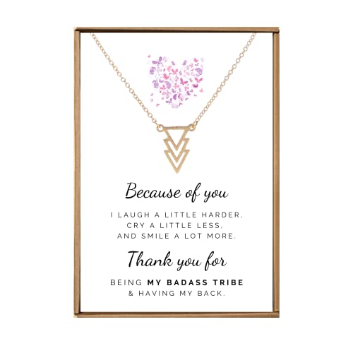 Friendship woman necklace, Best friends gifts for girls gang, Badass tribe presents, Besties squad matching jewelry, Gold Triangle pendant, Best friend jewelry for women, Soul sisters necklace