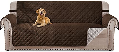 HOMERILLA Couch Cover Sofa Covers Washable, Couch Covers for 3 Cushion Couch Sofa Pet Friendly, Reversible Sofa Covers for 3 Cushion Couch, Dog Couch Cover Protector(68' Sofa, Chocolate/Beige)
