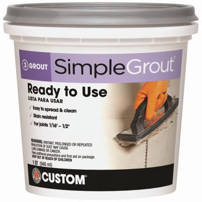 Custom PMG165QT 1-Quart Simple Premium Grout, Delorean Gray (Pack May Vary)