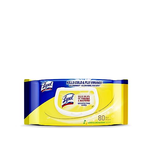 LYSOL Disinfecting Wipes - Lemon & Lime Blossom Flatpack 80 ct. (Pack of 1)