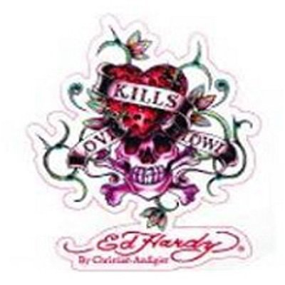 Auto Expressions 800001545 ed Hardy Love Kills Cling Bling Decal