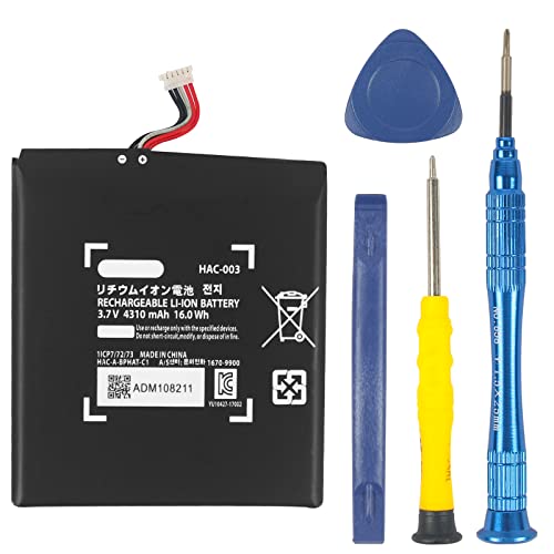 JUBOTY 4310mAh HAC-003 Battery for Nintendo Switch Game Console Model HAC-003 2017 HAC-001 Battery, 2023 New Upgrade High Conversion Li-ion High Capacity Battery Replacement with 4 Repair Tools