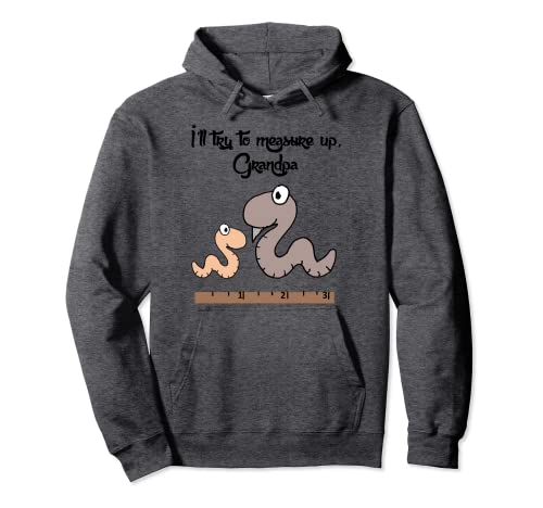 Smileteesfunnya Funny Inch Worm and Ruler Measure Up Satire Pullover Hoodie