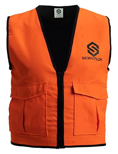 ScentLok Blaze Orange Hunting Vest with Carbon Alloy Technology and Fleece Lining (Medium)