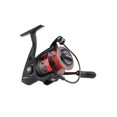 PENN Fierce III Spinning Inshore Fishing Reel, Size 2500, Right/Left Handle Position, Front Drag for Smooth Operation, Saltwater Fishing Reel,Black/Red