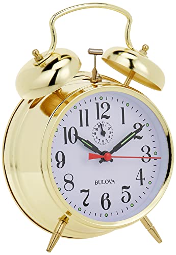 Bulova B8124 Bellman Alarm Clock, Gold