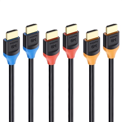Cable Matters [Ultra High Speed HDMI Certified] 3-Pack 48Gbps 8K HDMI Cable 6.6 ft / 2m with 8K@60Hz, 4K@240Hz and HDR Support for PS5, Xbox Series X/S, RTX3080/3090, RX 6800/6900, Apple TV, and More