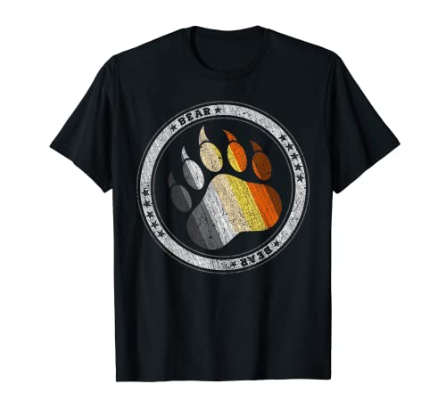 Bear paw in colors of Bear Community Gay Pride Bear T-Shirt