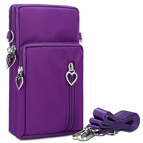 DOB SECHS Crossbody Wallet,Crossbody Bags for Women,phone purse,Shoulder Strap Wallet Pouch, for Women Mini Crossbody Sports Cell Phone Purse-Violet
