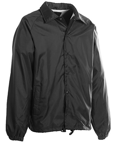 First Class 100% Nylon Windbreaker (US, Alpha, 4X-Large, Regular, Regular, Black)