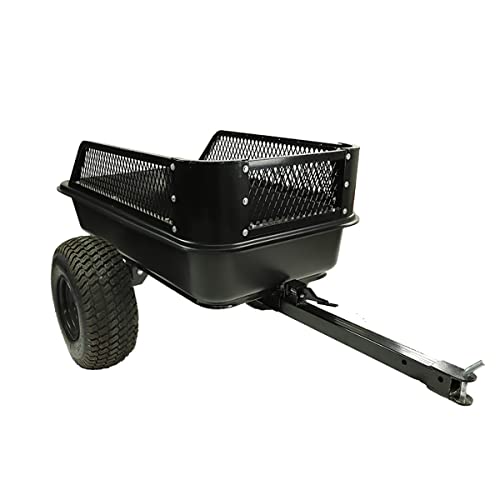 MotoAlliance Heavy-Duty Utility Trailer - Impact Implements 1500lb Capacity, 15 cu. ft. Tilt Bed & Foot-Release Dump Cart for ATV/UTV/Lawn Tractor