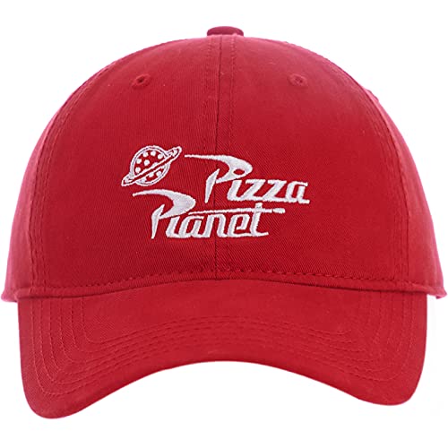Concept One mens Disney Pixar Toy Story Pizza Planet Delivery Embroidered Logo Cotton Adjustable With Cu Baseball Cap, Red, One Size US