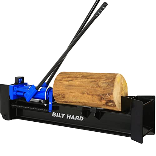 BILT HARD Log Splitter Manual 12 Ton, Hydraulic Wood Splitter, Horizontal Full Beam Steel Firewood Splitting Machine