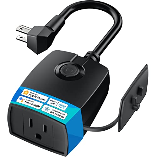 meross Smart Dimmer Plug, Outdoor Smart Plug Works with Apple HomeKit, Alexa, Google Home, 2.4Ghz WiFi Outdoor Dimmer for String Lights with Voice & Remote Control, Schedule & Timer, Waterproof