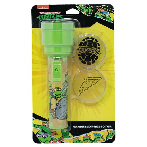 TMNT Handheld Flashlight Projector Light with 3 Count Character Lens - Halloween Safety Trick or Treat, Night Light, Stocking Stuffer or Play