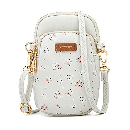Small Crossbody Purse for Girls, Techcircle PU Leather Cell Phone Wallet Shoulder Bag with Removable Strap for iPhone 12/11/10/8/7, Galaxy Note8/Note9/S9+/S10+/S20 FE, LG Stylo 4/G8/G7/V50, Gray
