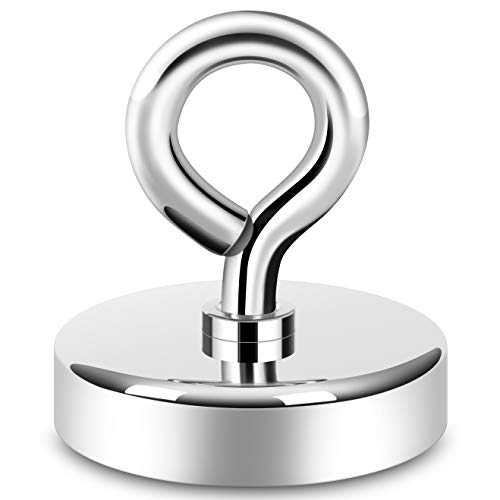 Neosmuk Fishing Magnet,330lbs Strong Magnets Heavy Duty Big Rare Earth Magnet, 2” Large Magnet for Remover, Super Neodymium High Power Magnet with Handle for Tag, Shop, Lifting and Pick up