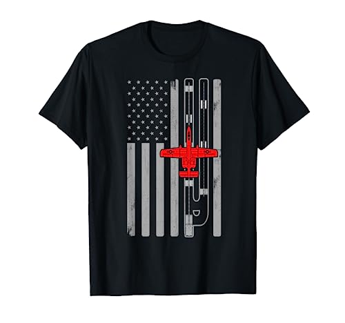 A-10 Warthog Airplane American Flag Runway A10 Thunderbird T-Shirt